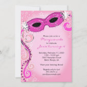 仮装招待状：ピンクスウィート16ボール 招待状 (正面)