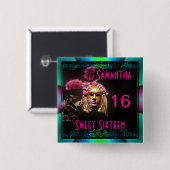 仮装舞踏会のsweet sixteen 缶バッジ (正面&裏面)