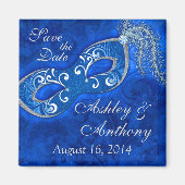 仮装舞踏会マルディグラスウェディング日付を保存 マグネット (正面)