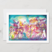 仮装舞踏会、金属製金ゴールド 案内状 (正面)