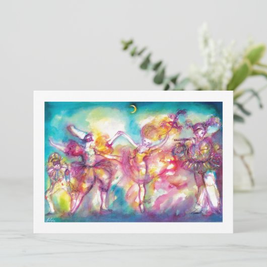 仮装舞踏会、金属製金ゴールド 案内状 (スタンド正面)