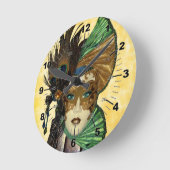 仮装芸術の女性 ラウンド壁時計 (傾斜)