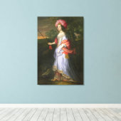 仮装衣装の女性， c.1679 キャンバスプリント (インサイチュ (ウッドフロア))