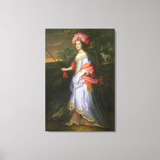 仮装衣装の女性， c.1679 キャンバスプリント (正面)