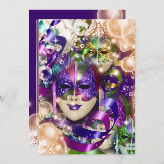 仮装誕生日の女の子のパーソナライズ 招待状 (正面/裏面)