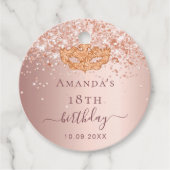 仮装誕生日バラ金ゴールド感謝していグリッター フェイバータグ (正面)