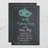 仮装誕生日パーティーミントマスク招待状40th 30 招待状 (正面/裏面)