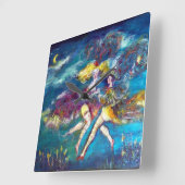 仮装踊りと夜の音楽 スクエア壁時計 (傾斜)