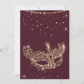 仮装金ゴールドグリッター赤ブルゴーニュキンセアニェラ 招待状 (裏面)