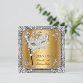 仮装金ゴールドシルバーキンセアニェラ15日パーティー 招待状 (スタンド正面)