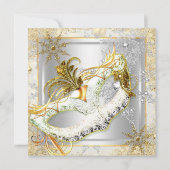 仮装金ゴールドシルバー雪片マスクパーティー2 招待状 (裏面)