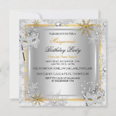 仮装金ゴールドスノーフレーク銀マスクパーティー2 招待状 (正面)