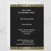 仮装金ゴールドブラックホットグラマー誕生日パーティー 招待状 (裏面)