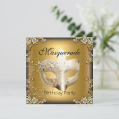 仮装金ゴールドブラック誕生日パーティー 招待状 (スタンド正面)