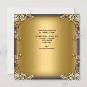 仮装金ゴールドブラック誕生日パーティー 招待状 (裏面)