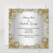 仮装金ゴールドマスク誕生日パーティー 招待状 (裏面)