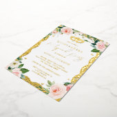 仮装金ゴールドレース赤面フローラキンセアニェラ 箔招待状 (回転した状態)