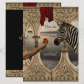 仮装飾/マルディグラの招待テンプレート 招待状 (正面/裏面)