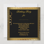 仮装50金ゴールドブラック誕生日パーティー 招待状 (裏面)