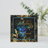 仮装50金ゴールドブルーバースデーパーティー 招待状 (スタンド正面)