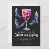 仮装 & カクテル バット 大人のハロウィンパーティー 招待状 (正面)