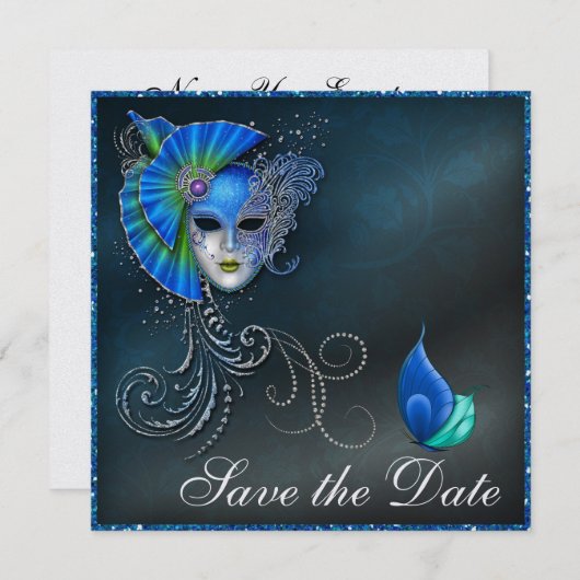 仮装 – SRFによる仮装パーティの招待状 セーブザデート (正面/裏面)