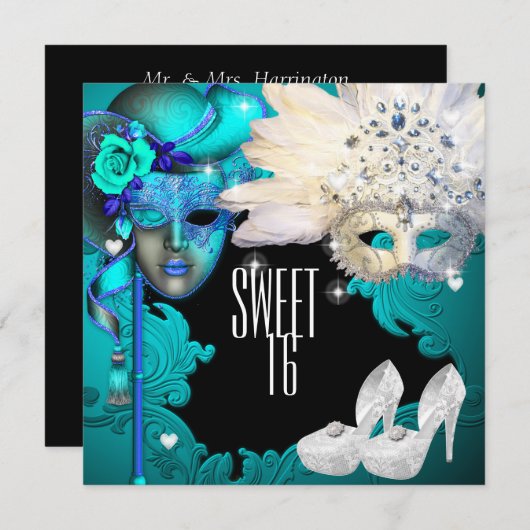 仮装,Sweet sixteen,キンセアニェラ招待状 招待状 (正面/裏面)