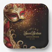 仮装Sweet 16赤金ゴールドID1032 ペーパープレート (正面)