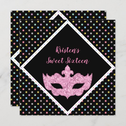 仮装SWEET SIXTEEN招待状スポット 招待状 (正面/裏面)