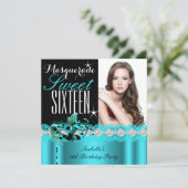 仮装Sweet sixteenSweet 16ティール（緑がかった色）写真2 招待状 (スタンド正面)