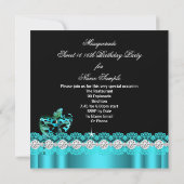 仮装Sweet sixteenSweet 16ティール（緑がかった色）写真2 招待状 (裏面)