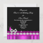 仮装Sweet sixteenSweet 16ピンクの写真 招待状 (裏面)