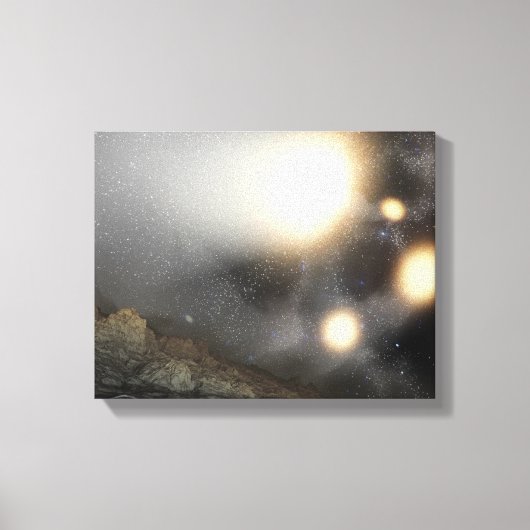 仮説上の飛行機から見た夜空 キャンバスプリント (正面)
