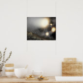 仮説上の飛行機から見た夜空 ポスター (キッチン)