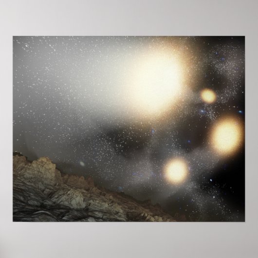 仮説上の飛行機から見た夜空 ポスター (正面)