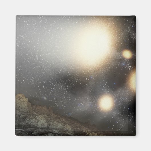 仮説上の飛行機から見た夜空 マグネット (正面)