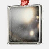 仮説上の飛行機から見た夜空 メタルオーナメント (左)