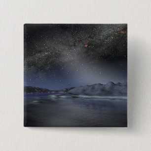 仮説的な外国の惑星2からの夜空 缶バッジ