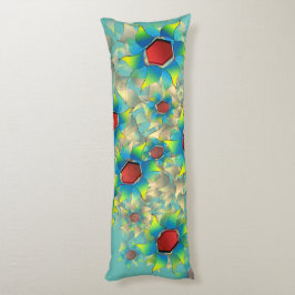 仮違う想花、青い花びらティール（緑がかった色） ボディピロー