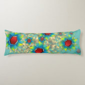 仮違う想花、青い花びらティール(緑がかった色) ボディピロー (正面)