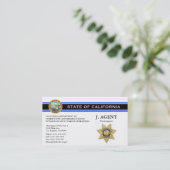 仮釈放エージェントの名刺 – 薄い青い線 名刺 (スタンド正面)