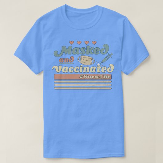 仮面および予防接種ナースライフヴィンテージレトロHea Tシャツ (デザイン正面)