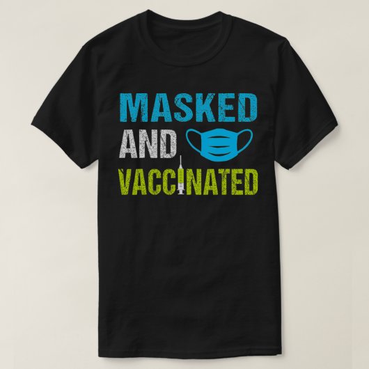 仮面とワクチン接種 Tシャツ (デザイン正面)
