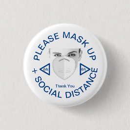 仮面と衣服距離ピンを着用 缶バッジ