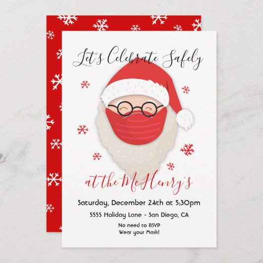 仮面のクリスマス・パーティー 招待状 (正面/裏面)
