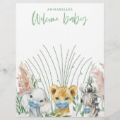 仮面の動物の男女兼用歓迎ベビー レターヘッド (正面)