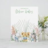 仮面の動物の男女兼用歓迎ベビー レターヘッド (スタンド正面)