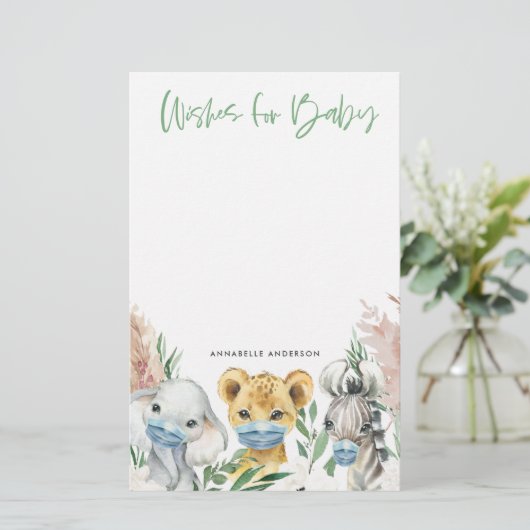 仮面の動物は男女兼用ベビーの解放を願う 便箋 (スタンド正面)