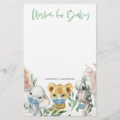 仮面の動物は男女兼用ベビーの解放を願う 便箋 (裏面)