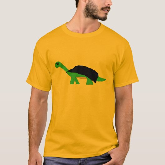 仮面の帽子のアパトサウルスのアパレル Tシャツ (正面)